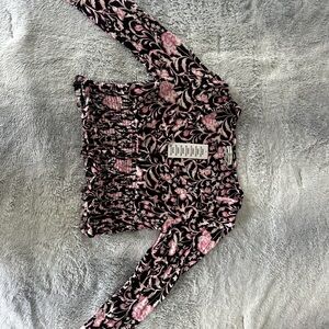 Urban Outfitters Pink and Black Floral Top NWT size Small